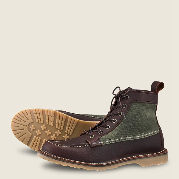 Red Wing Heritage Boots Weekender Canvas Moc - 6-Inch Oil-Slick Læder - Mørke Brune - Herre 6731-XVL